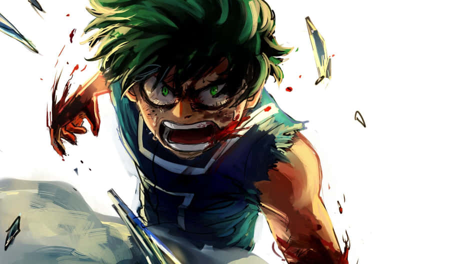 Intense Anime Hero Artwork Wallpaper