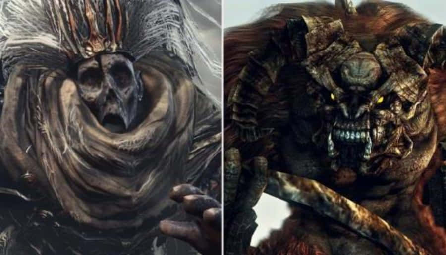 Intense Battle Against Dark Souls Bosses Wallpaper