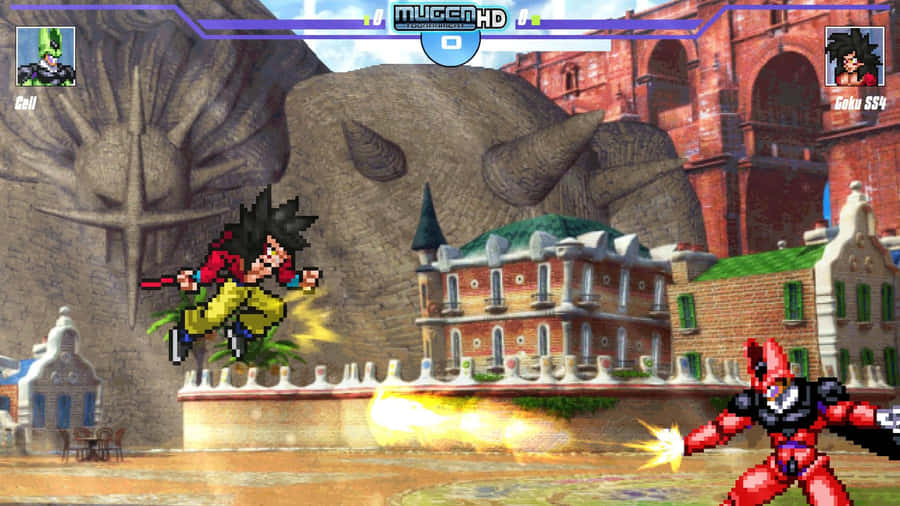 Intense Battle In A Fighting Game Wallpaper