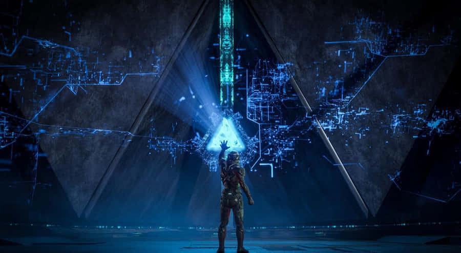 Intense Battle Scene From Mass Effect Andromeda Wallpaper