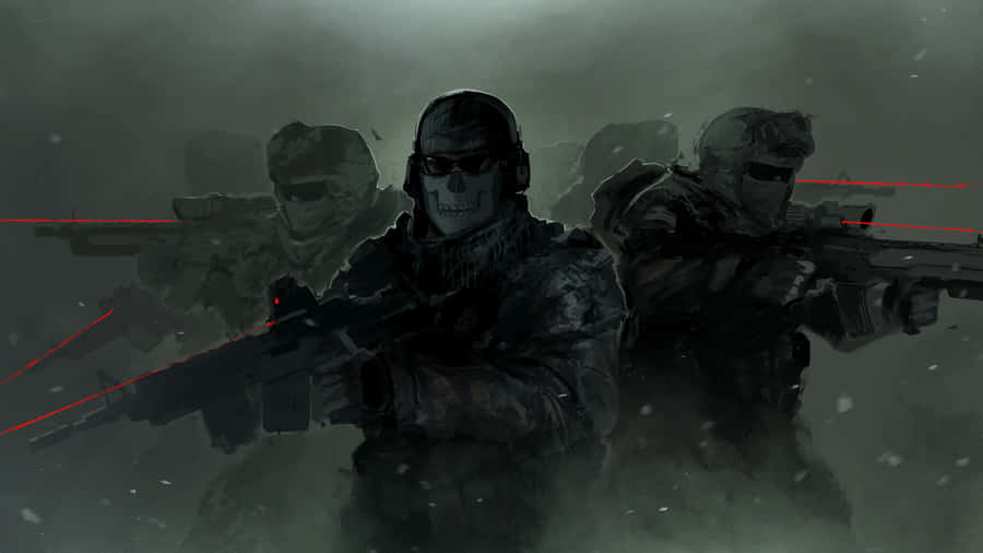 Intense Battle Scene In Call Of Duty First Person Shooter Wallpaper