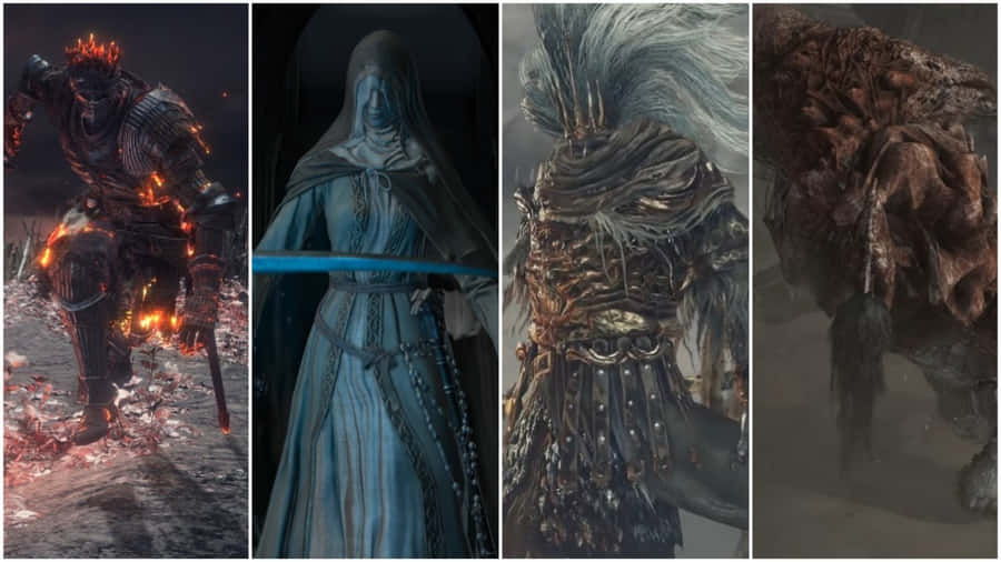 Intense Battle With Dark Souls Bosses Wallpaper