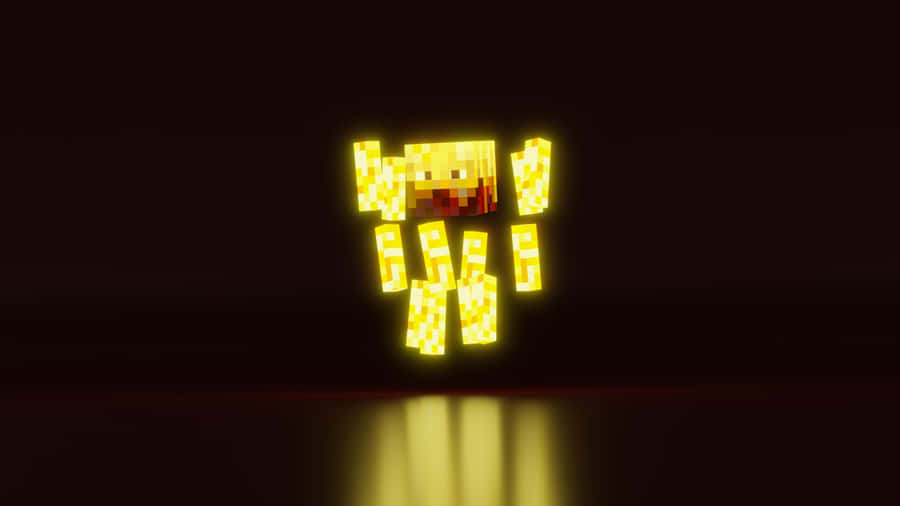 Intense Battle With Minecraft Blaze In The Nether Wallpaper