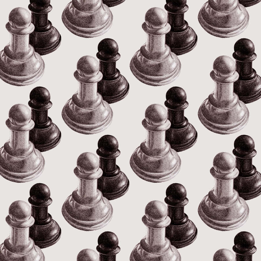 Intense Black And White Chess Battle Wallpaper