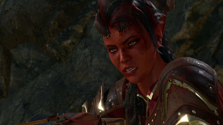 Intense Female Warrior Glance Wallpaper