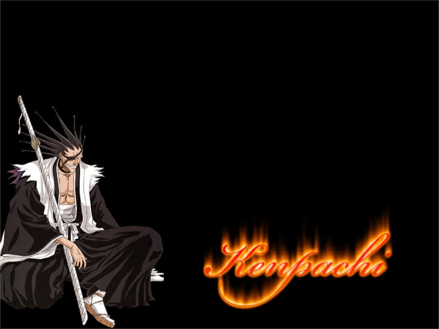 Intense Fight Stance Of Kenpachi Zaraki Wallpaper