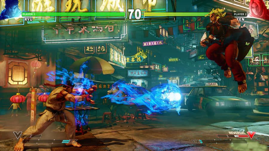 Intense Fighting Game Action Wallpaper