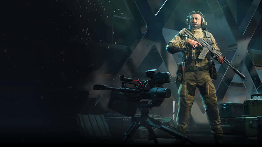 Intense Fps Gaming Action Featuring A Player Aiming Down Sights Wallpaper