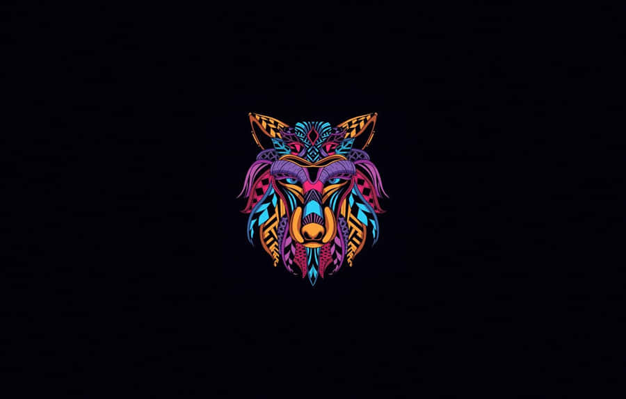 Intense Gaze Of A Minimalist Wolf Wallpaper