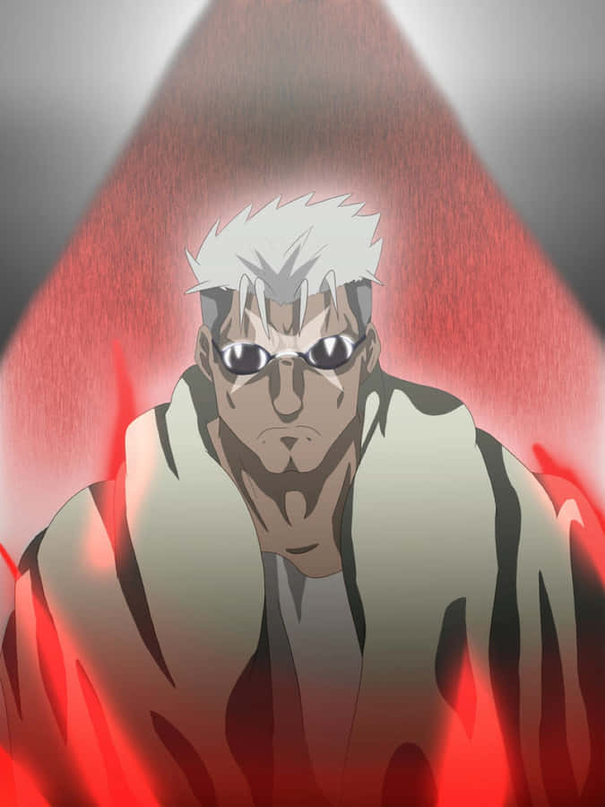 Intense Gaze Of Scar From Fullmetal Alchemist Wallpaper