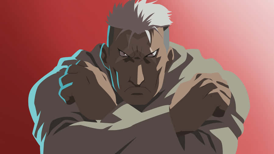 Intense Gaze Of Scar From Fullmetal Alchemist Brotherhood Wallpaper