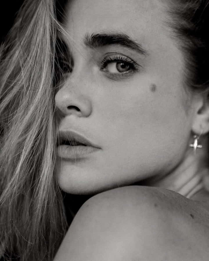 Intense_ Gaze_ Portrait_ Black_and_ White Wallpaper