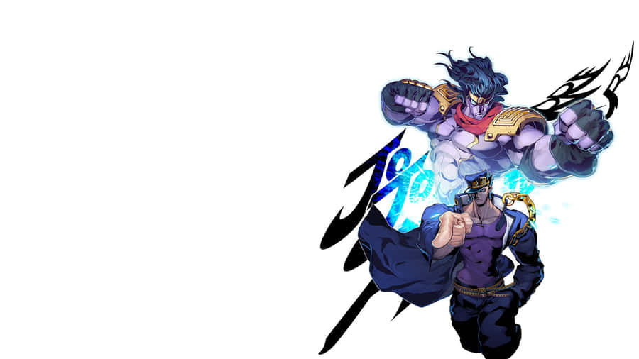 Intense Jotaro Kujo In Action Wallpaper