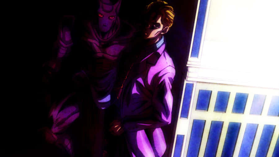Intense Look Of Kira Yoshikage From Jojo's Bizarre Adventure Anime Series Wallpaper
