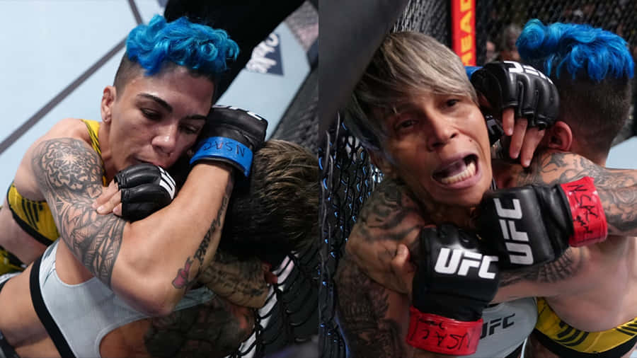 Intense M M A Clinch Moment Wallpaper