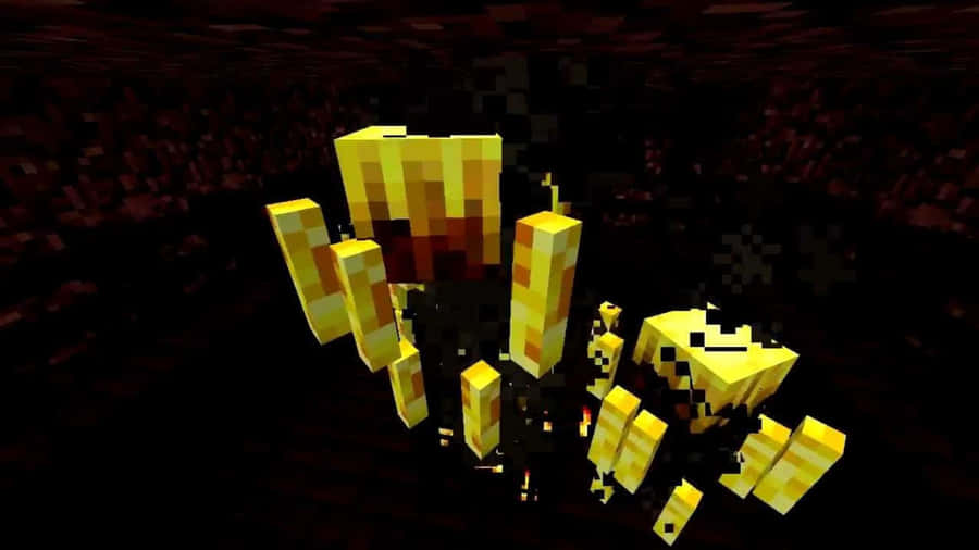 Intense Minecraft Blaze Battle In The Nether Wallpaper