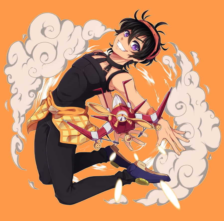 Intense Narancia Ghirga Action Pose Wallpaper