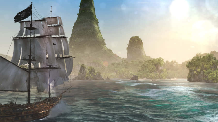 Intense Ship Combat In Assassin's Creed 4: Black Flag Wallpaper
