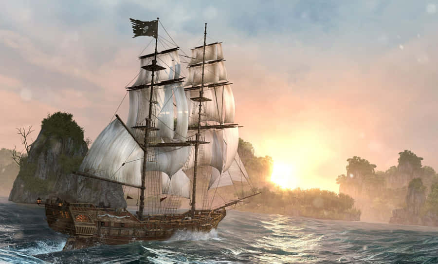 Intense Ship Combat In Assassin's Creed 4 Black Flag Wallpaper