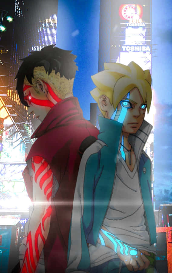Intense Showdown: Boruto Vs Kawaki Wallpaper