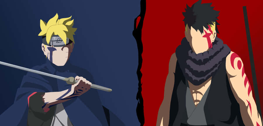 Intense Showdown: Boruto Vs Kawaki Wallpaper Wallpaper
