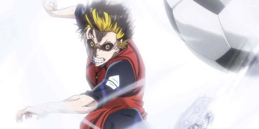 Intense Soccer Play Anime Character Wallpaper