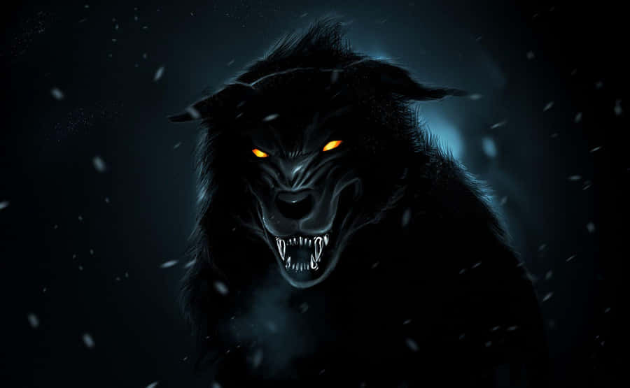 Intense Stare Of An Angry Wolf In The Wilderness Wallpaper