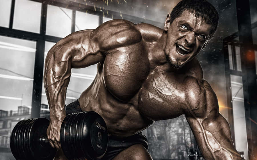 Intense Training Of A Bodybuilder Wallpaper