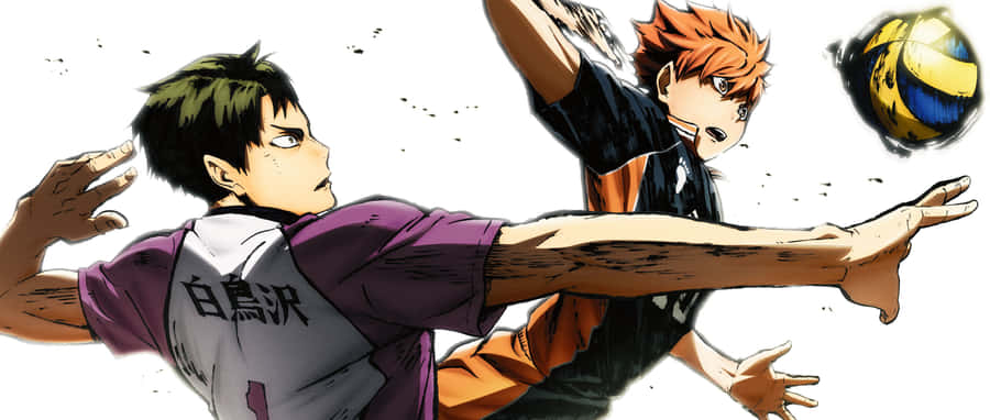 Intense Ushijima Wakatoshi In Action On The Court Wallpaper