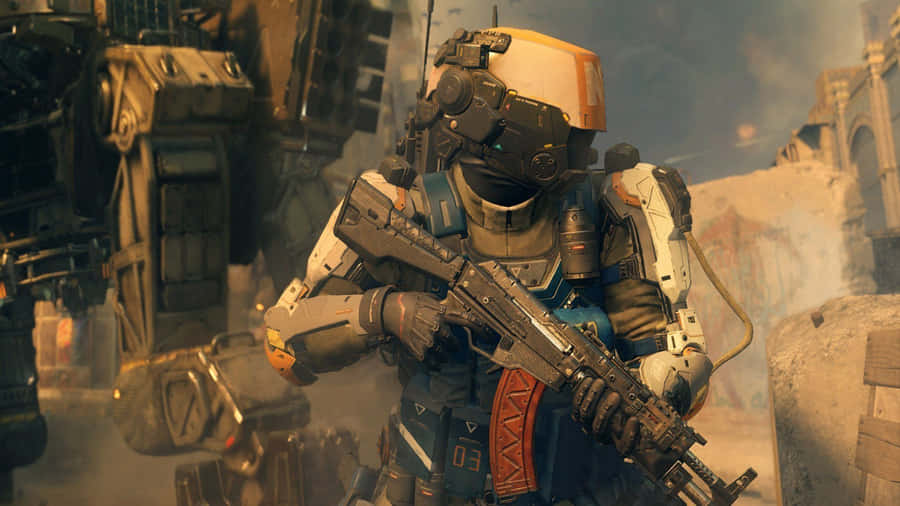 Intense Warzone Action In Call Of Duty First-person Shooter Wallpaper