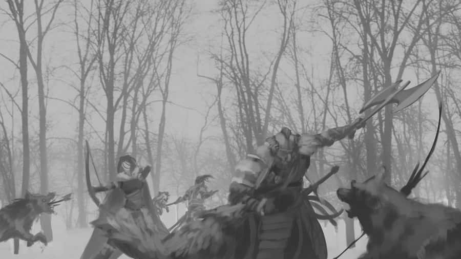 Intense Wolf Attack In The Wild Wallpaper