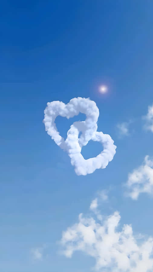 Intertwined Heart Clouds Wallpaper