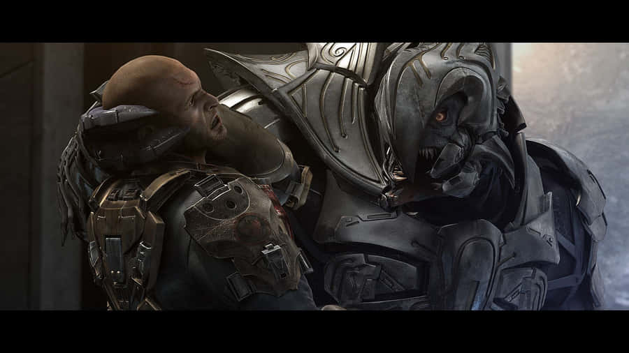 Intimidating Arbiter In Action Wallpaper