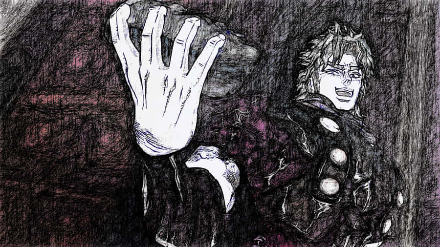 Intimidating Dio Brando In Action Wallpaper