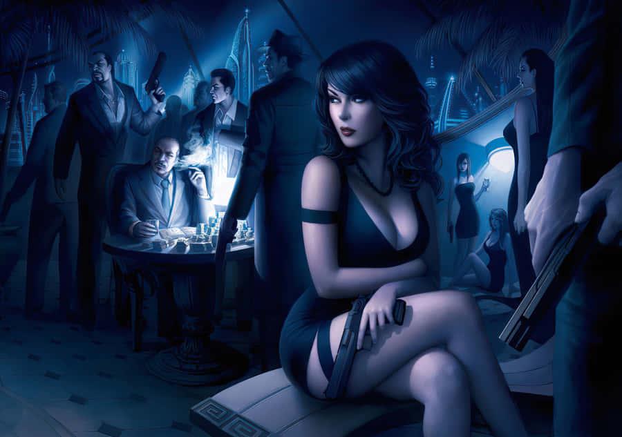 Intimidating Gang Posing Together In An Abandoned Warehouse Wallpaper