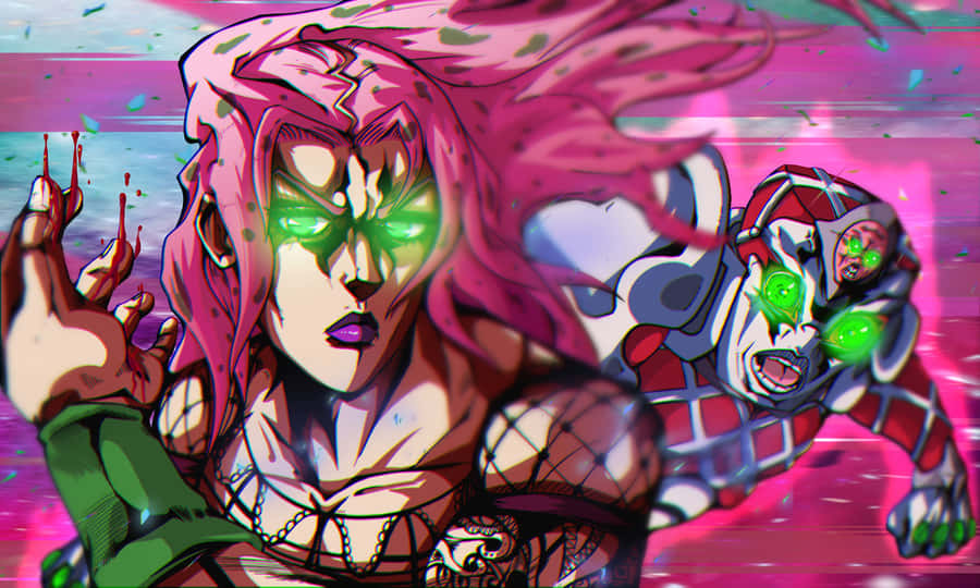 Intimidating King Crimson From Jojo's Bizarre Adventure Wallpaper