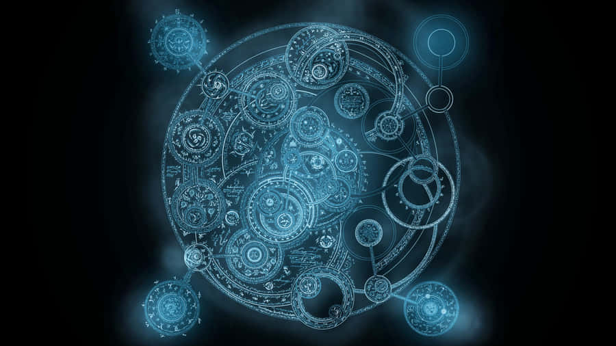 Intricate Alchemical Symbols On Aged Manuscript Wallpaper