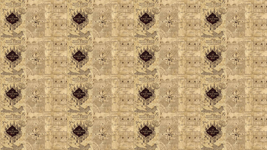 Intricate And Artistic Marauders Map Pattern Wallpaper