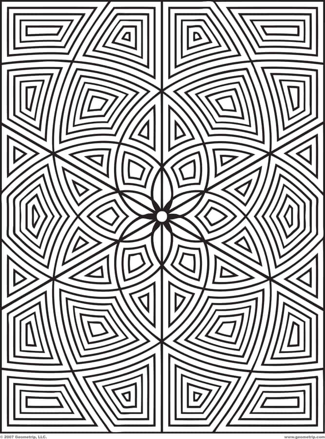 Intricate Black And White Geometric Pattern Wallpaper