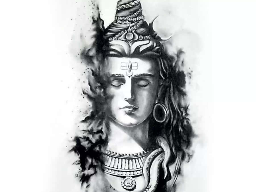 Intricate Charcoal Drawing Of An Expressive Face Wallpaper