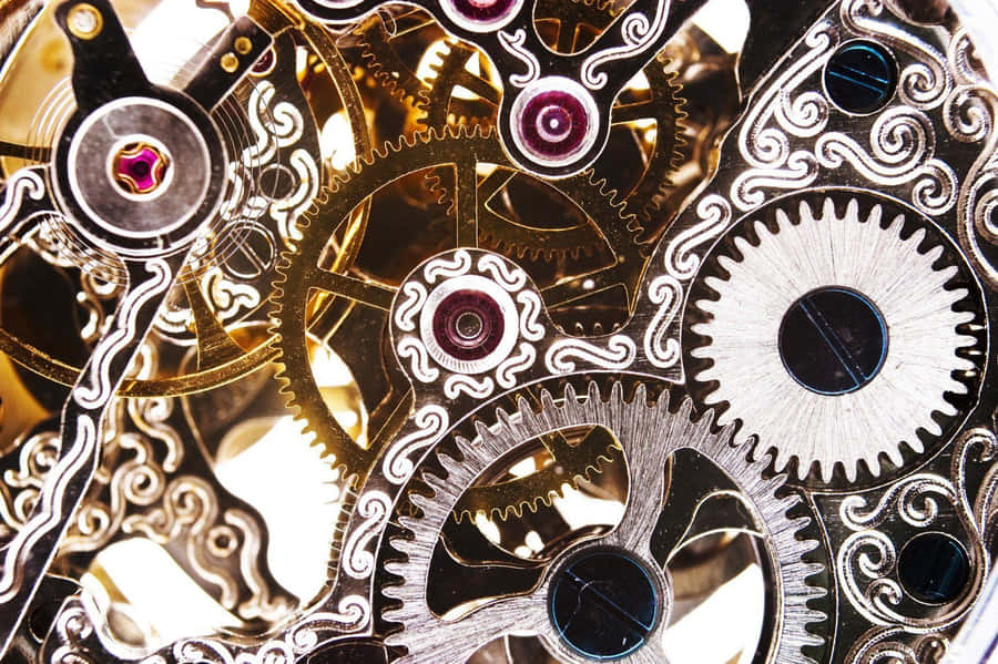 Intricate Watch Gears Closeup Wallpaper