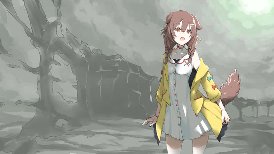 Inugami Korone Is A Cute Virtual Streamer On Popular Japanese Platform Niconico. Wallpaper