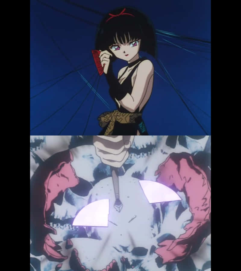 Inuyasha And Yura Battling In An Intense Scene Wallpaper