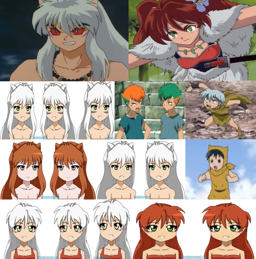 Inuyasha Ayame Standing Fiercely In The Forest Wallpaper