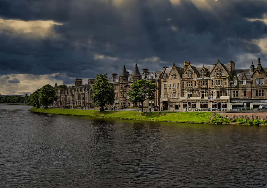 Inverness River Ness Stormy Sky Wallpaper