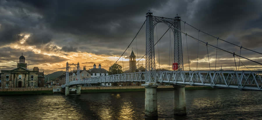 Inverness Sunset Greig Street Bridge Wallpaper