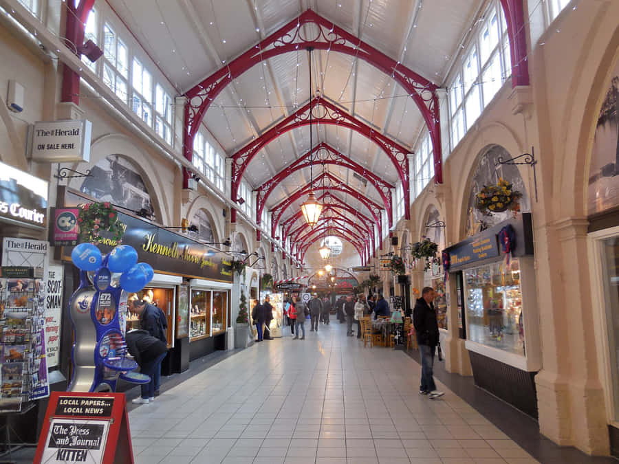 Inverness Victorian Market Interior Wallpaper