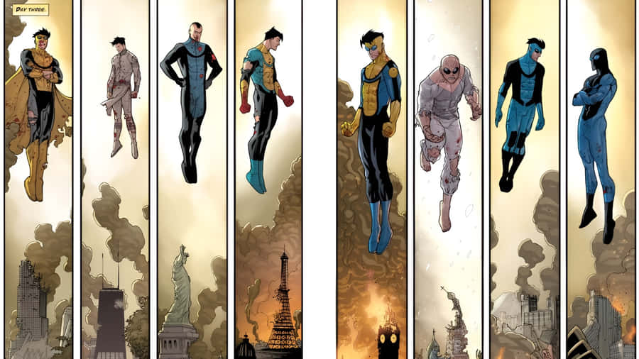 Invincible Comic Character Variants Wallpaper