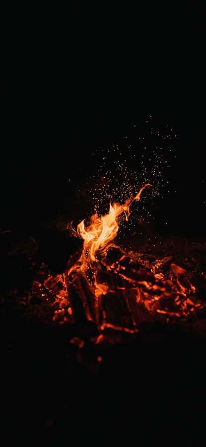Ios 18 Dark Mode Fire Wallpaper