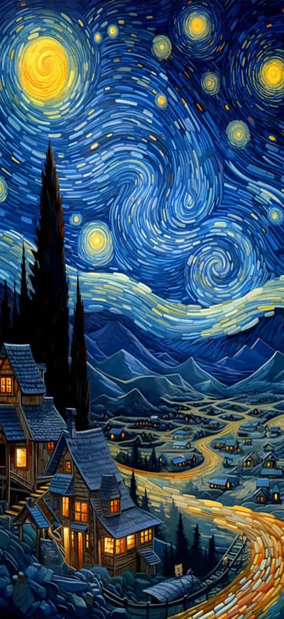 Iphone17 Starry Night Landscape Wallpaper Wallpaper